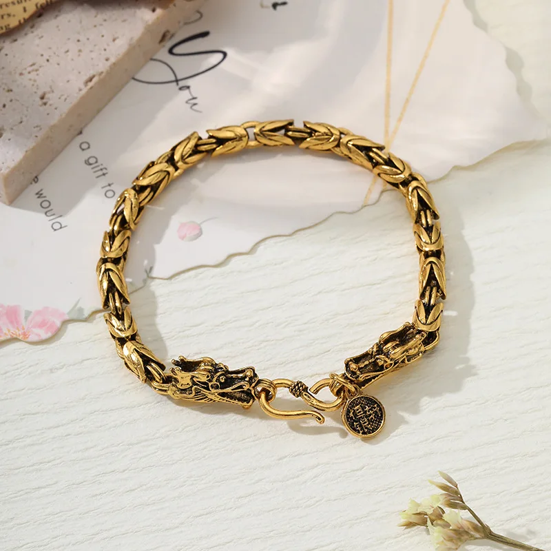 1pcs Hot Selling Multi Style Retro hip-hop Dragon Bracelet For men, Personalized hip-hop Punk Totem Bracelet For Men And Women