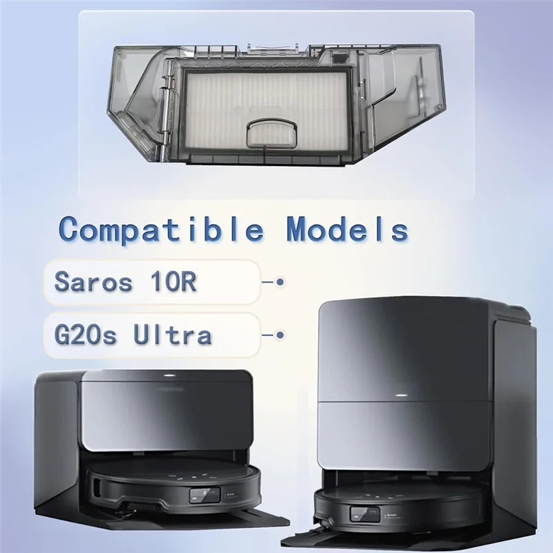 A85I-Dust Box With 6 Filter For Roborock Saros 10R / G20S Ultra Vacuum Cleaner Replacement Dustbin Enhanced Cleaning Efficiency