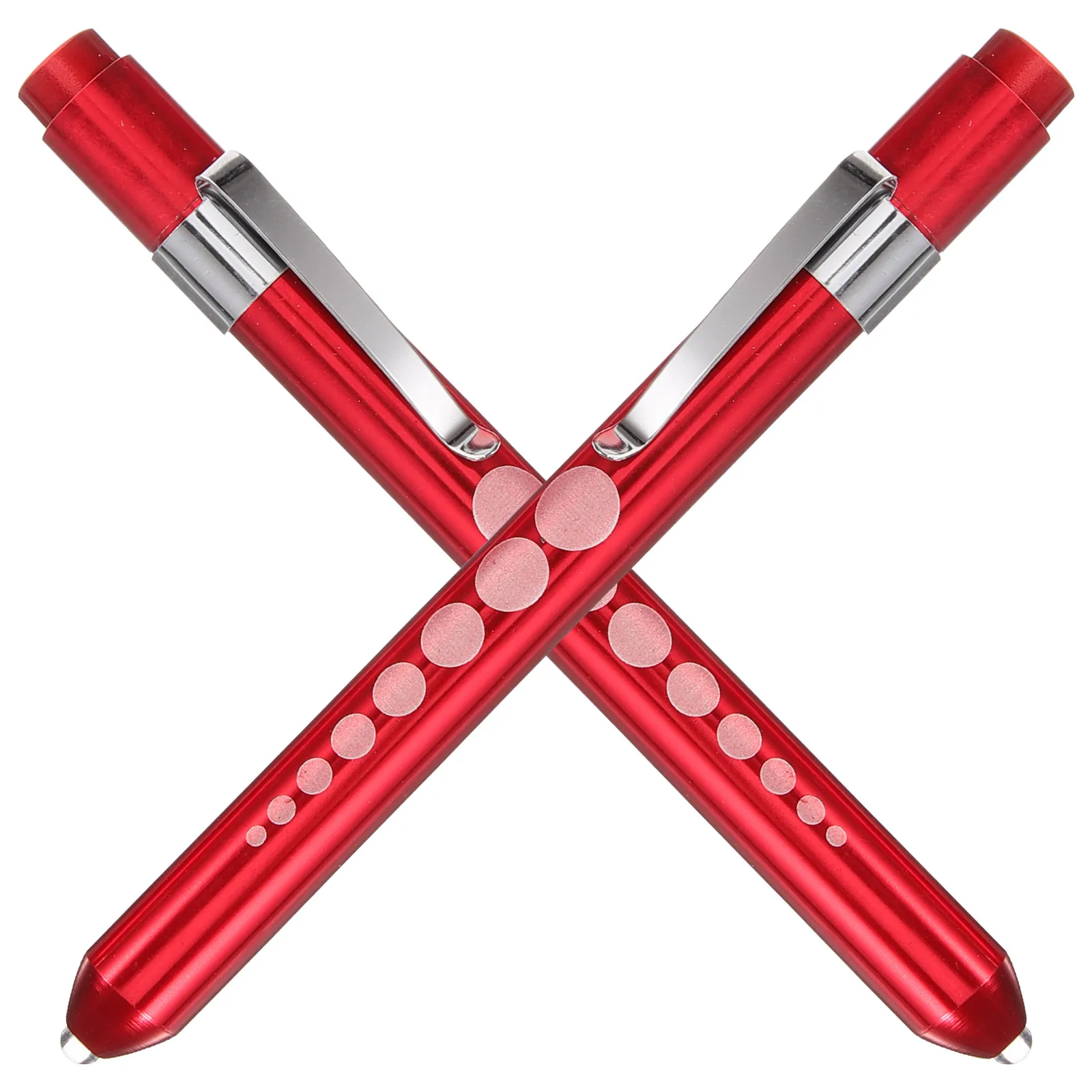 2 Pcs Mini Flashlight LED Reusable Ruler Badge for Nurses Lightweight Led Pen Light Teaching Tool