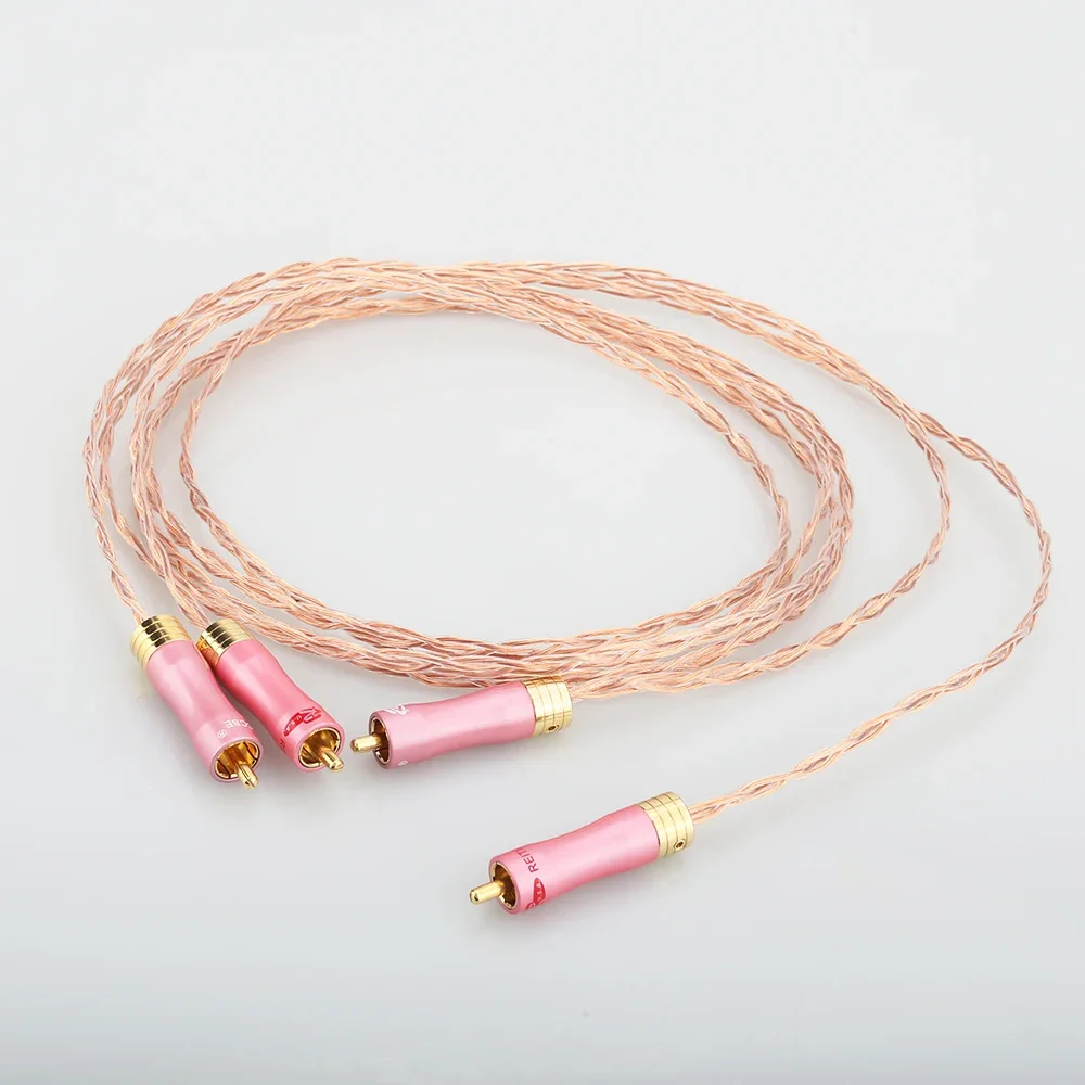 

Hifi 8TS 8N OCC single copper Silver Plated RCA to RCA Cable Digital Audio Video RCA Hifi Subwoofer AV TV Cables