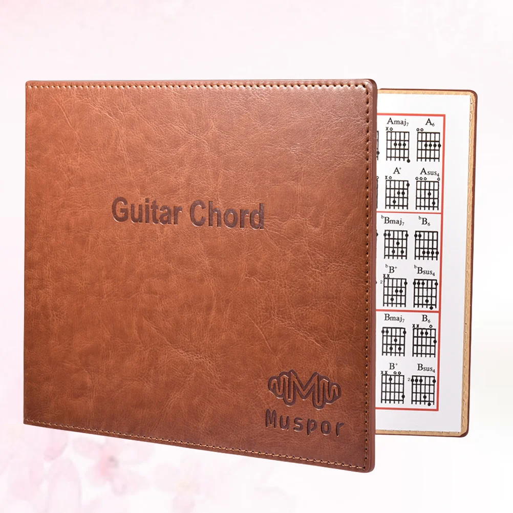 1Pc Chord Book for Folk Music Guitar Chord Accessory Musical Instruments Chord Notebook (Brown) Chord Note Taking