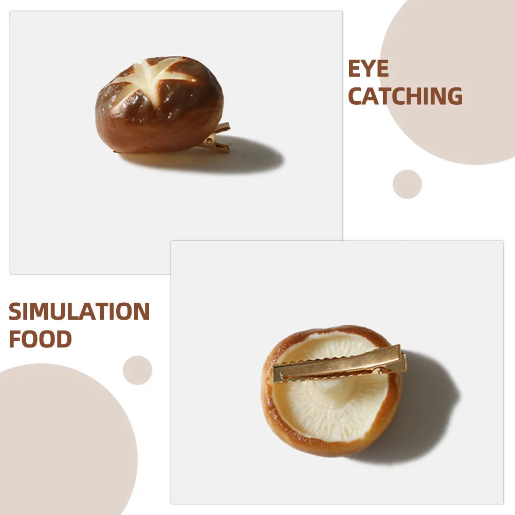 Clips Decorativos para el Cabello con Forma de Comida, Frutas Artificiales, Brotes de Frijol, Champiñones, Champiñones Falsos Originales