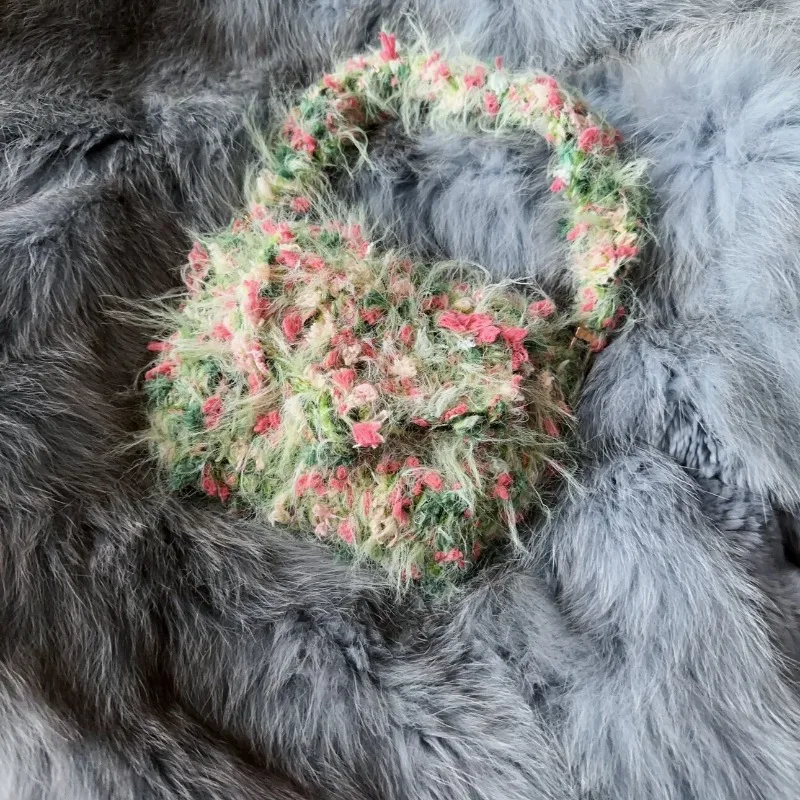 Garden Series Hand Mixed Knitting Yarn 50g Green Flower Thread Handmade Crochet Stick Needle Woven Bag Hair Loop Yarn Gift Decor