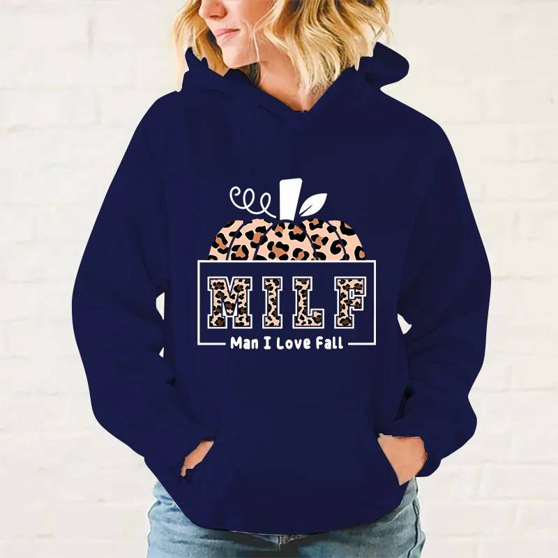 y2k hoodies New Pumpkin Milf Man I Love Fall Hoodies Women Girl Long Sleeve Sweatshirt Female Casual Loose Hoodies Fashion tops