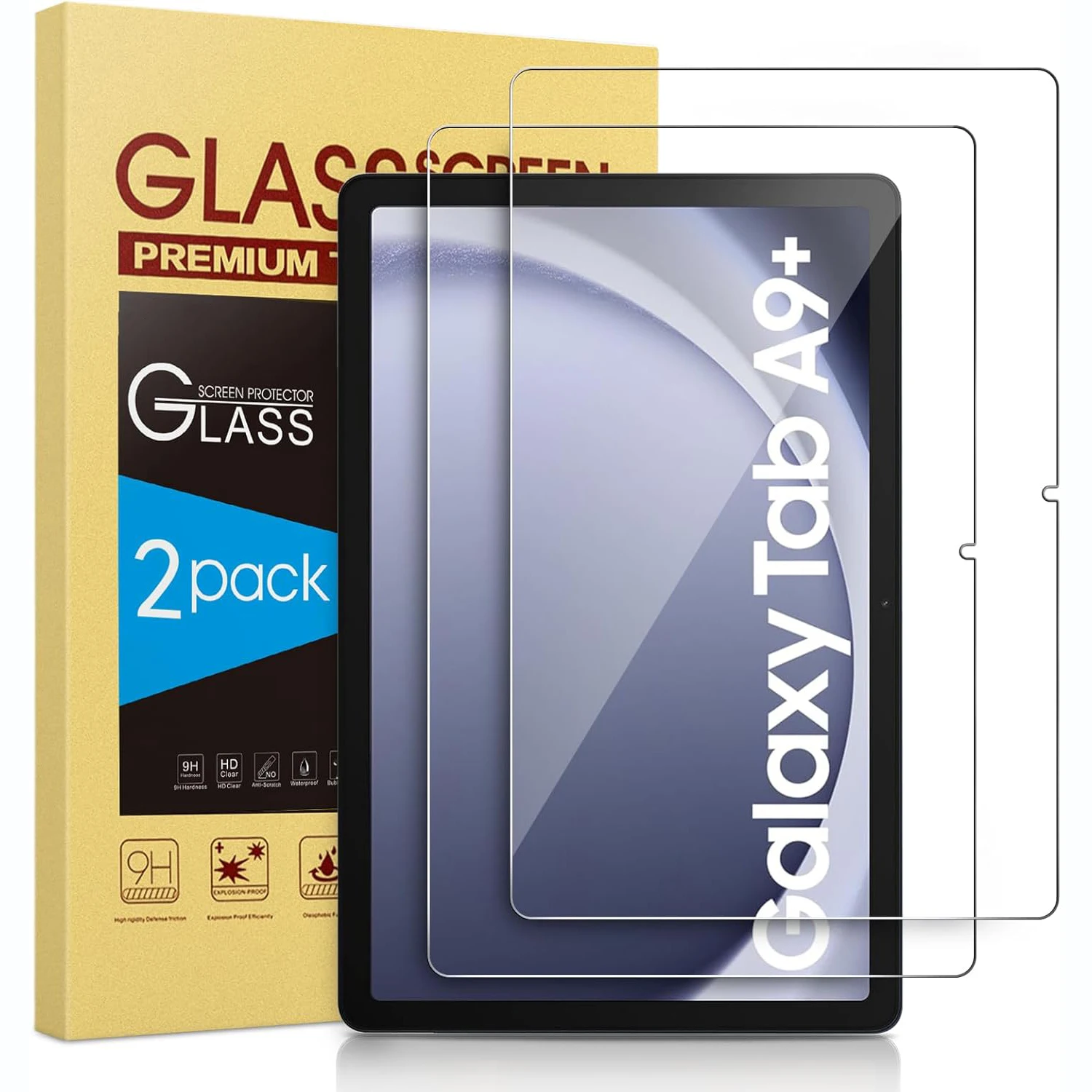 2pcs 9H Tempered Glass For Samsung Galaxy Tab A9 Plus 11'' 2023 SM-X210/X215 Clear Screen Protector Anti Scratch Protective Film