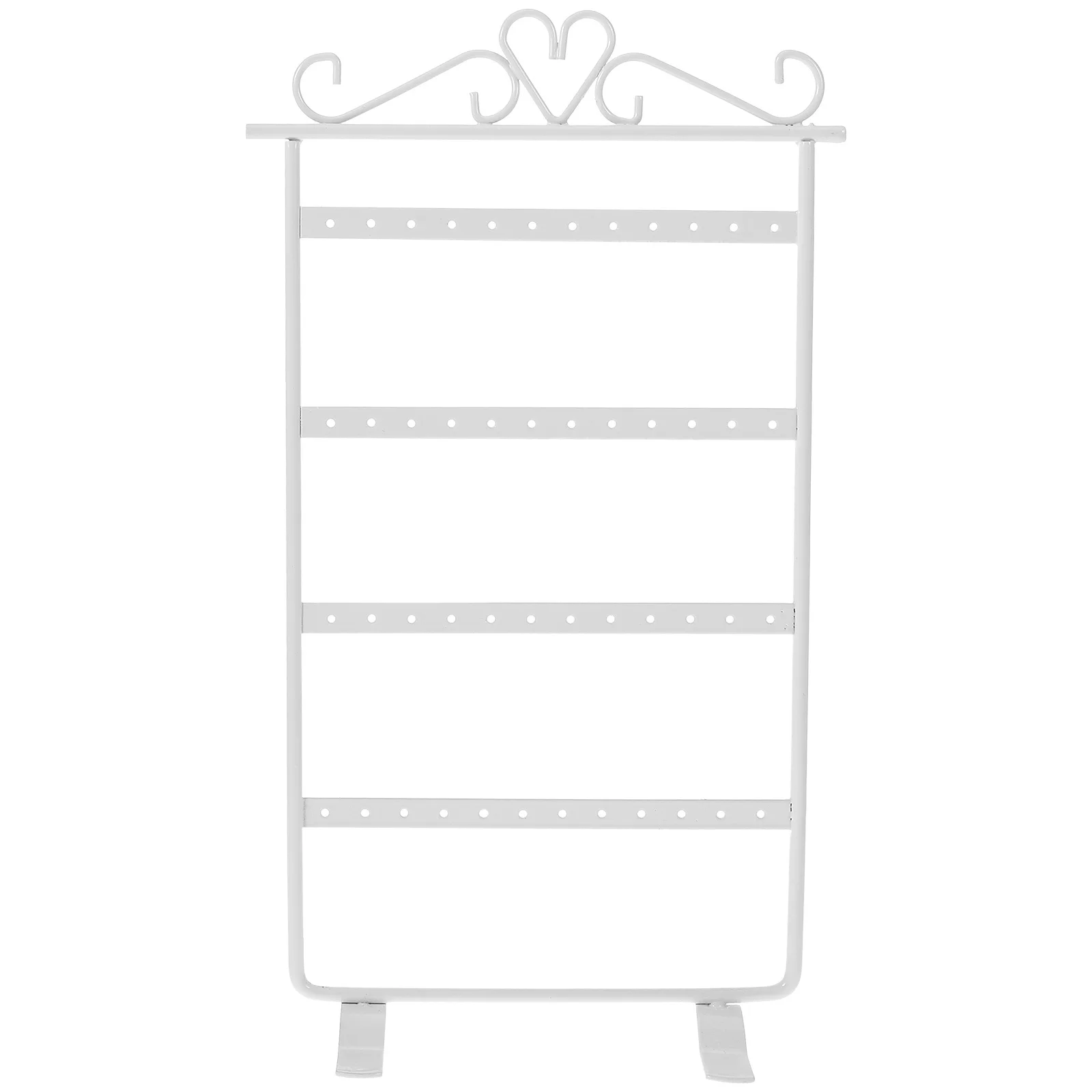 Earrings Hanging Rack White Metal Jewelry Display Stand For Earrings Necklaces Bracelets Storage Organizer Jewelry Holder