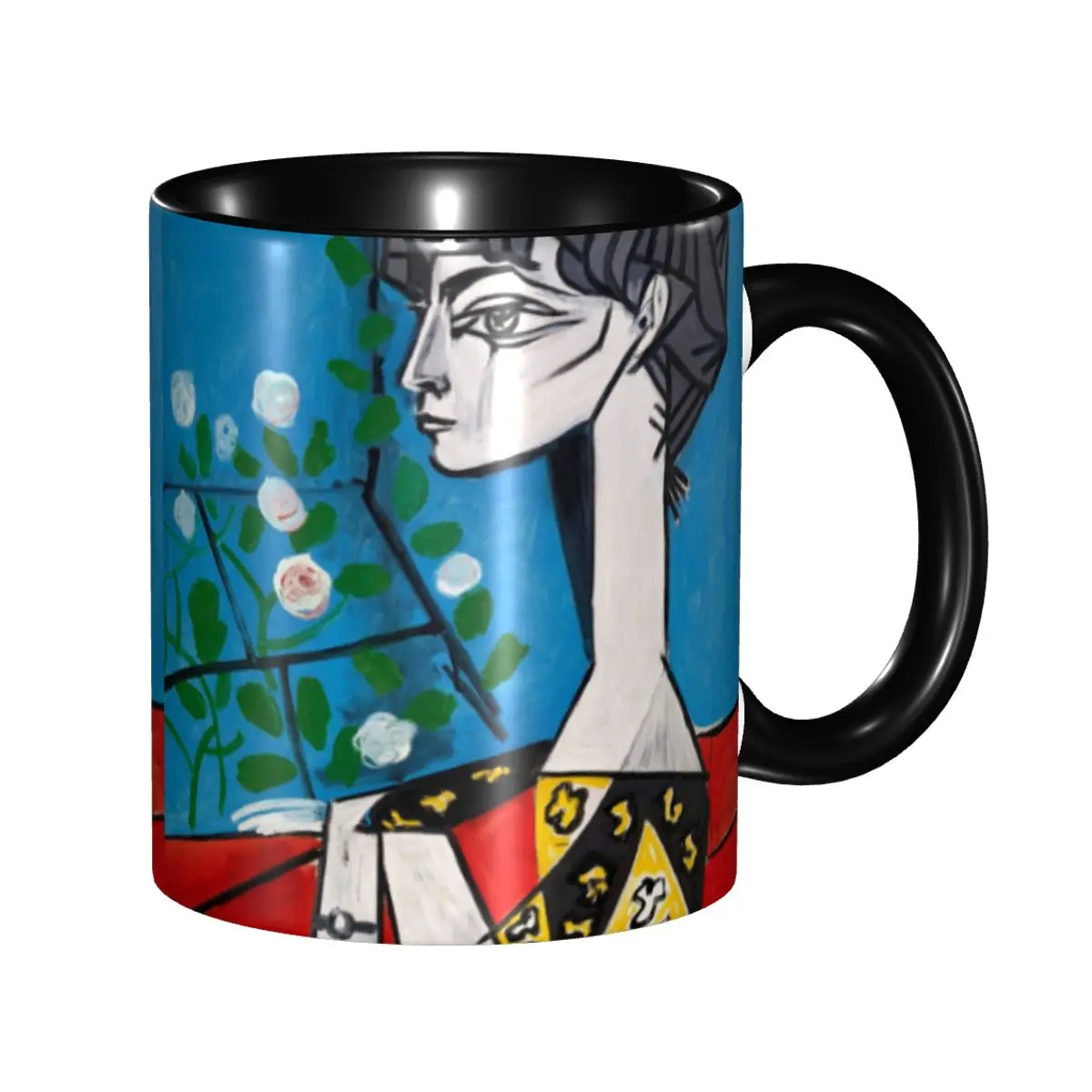 

Pablo Picasso Mug Custom Jacqueline with Flowers Coffee Ceramic Mug Cup Creative Gift