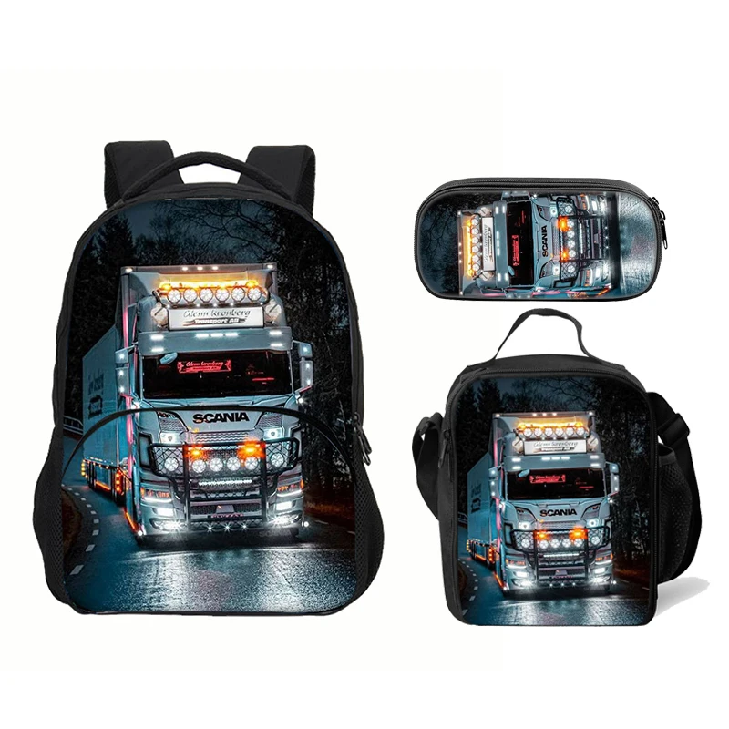 Scania School Backpacks Boys Girls Bookbag Students School Bags Cartoon Travel Rucksack Shoulder Bag Large Capacity