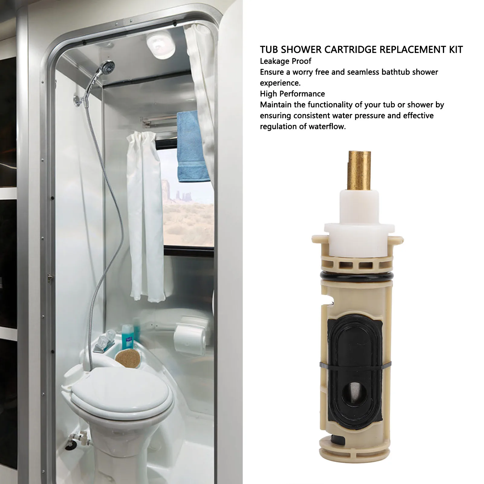 

Tub Shower Cartridge Kit forLeakage Proof Oxidation Resistant Replacement Cartridge High Performance Brass and ABS Material