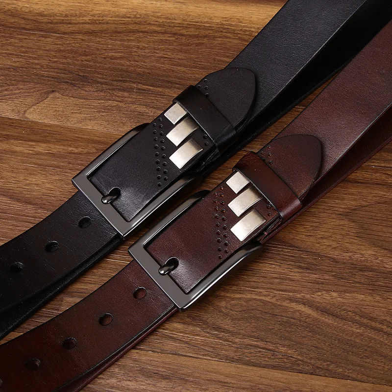 メンズヒップホップ個性ニッチストリートベルトメンズ本革第一層牛革パンクスタイルリベットジーンズベルト