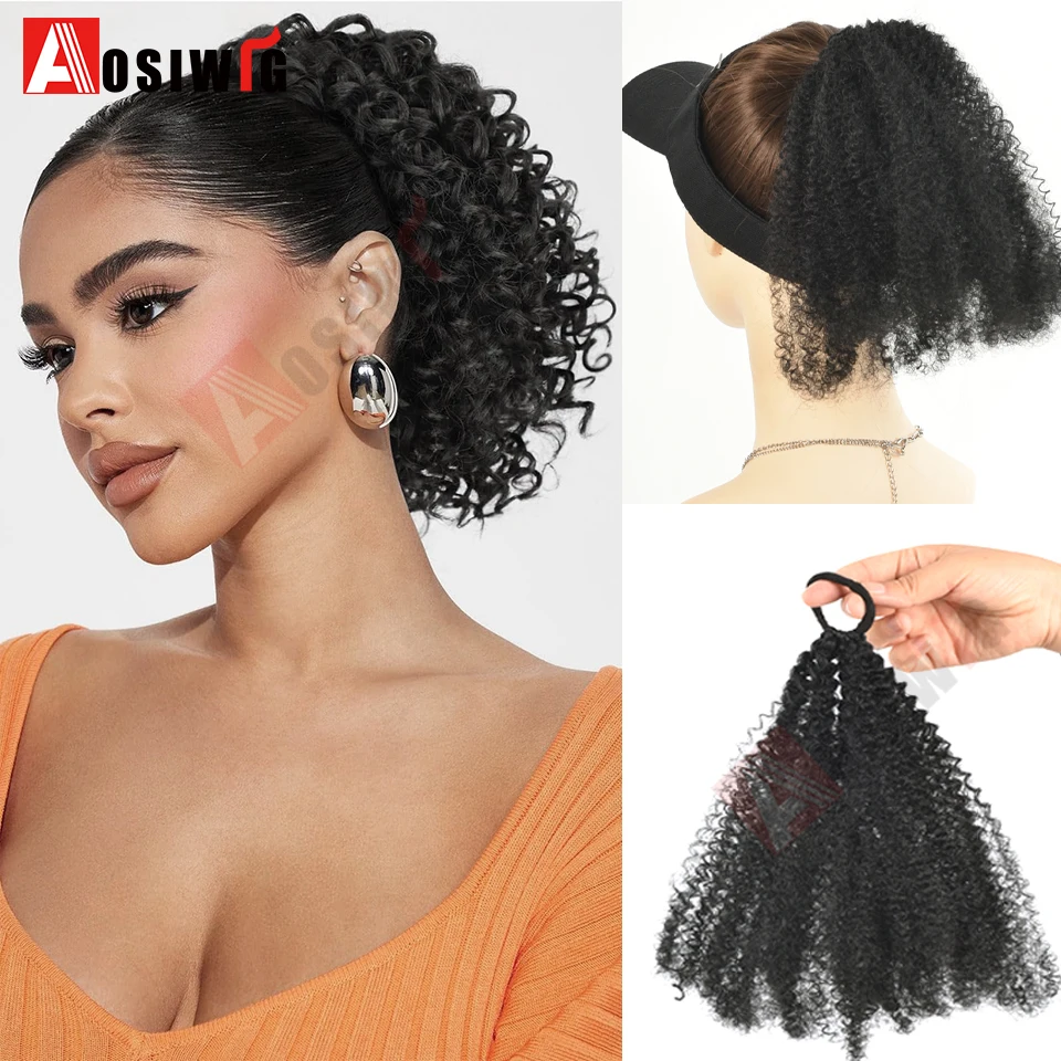 

Эластичный хвост с резинкой, удлиненный на 10-дюймовый короткий африканский вьющийся хвост, африканский женский пушистый хвост, синтетический парик