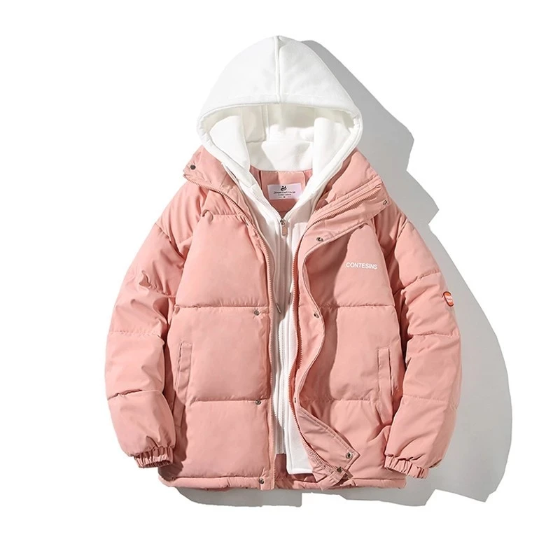 Student frauen Winter Oversize Jacke Unten Baumwolle Gefütterte Mantel Weibliche Lose Beiläufige Mantel Weibliche Mode Mit Kapuze Kurze Parkas