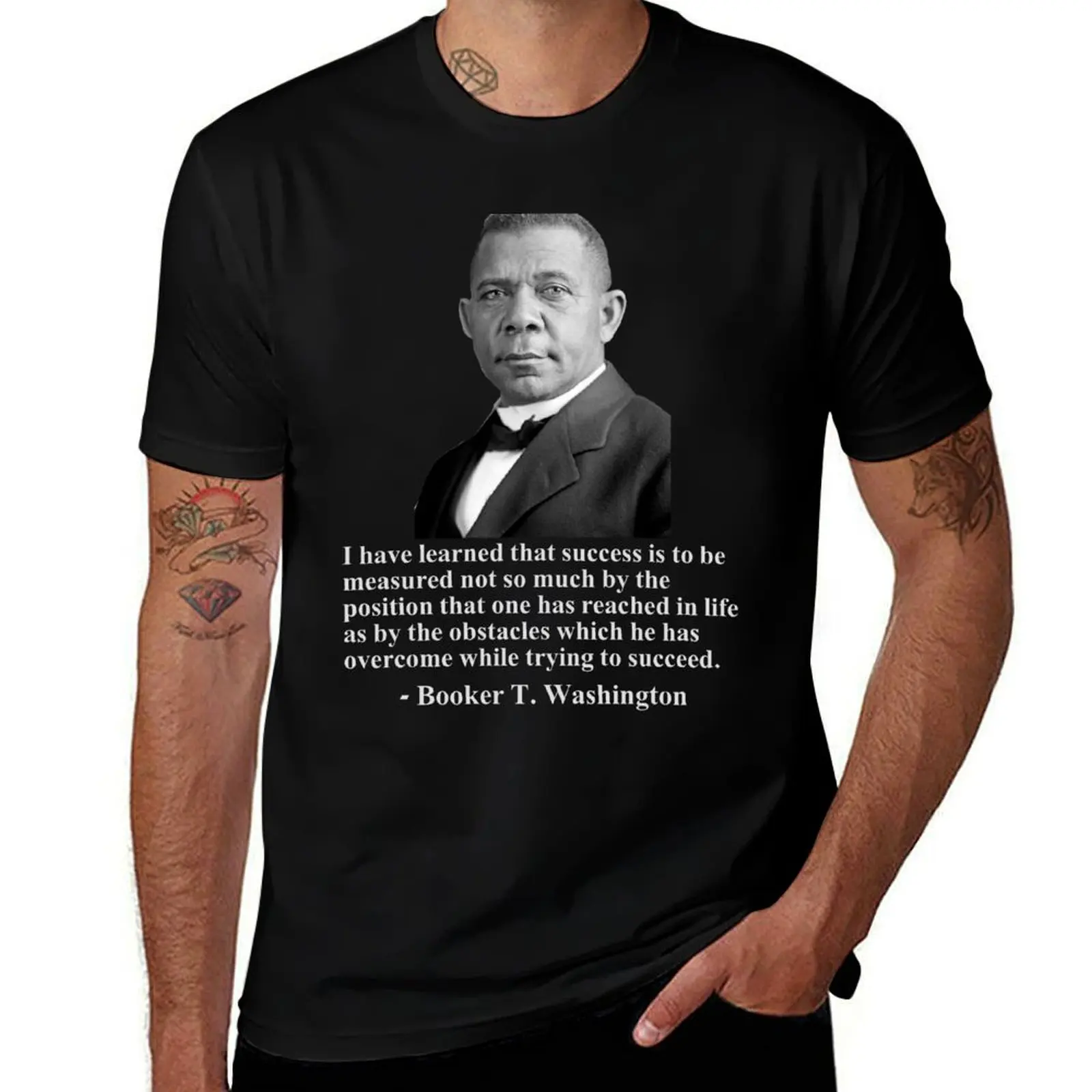 Booker T. Washington- Success T-Shirt Anime t-shirt Short sleeve tee fruit of the loom mens t shirts