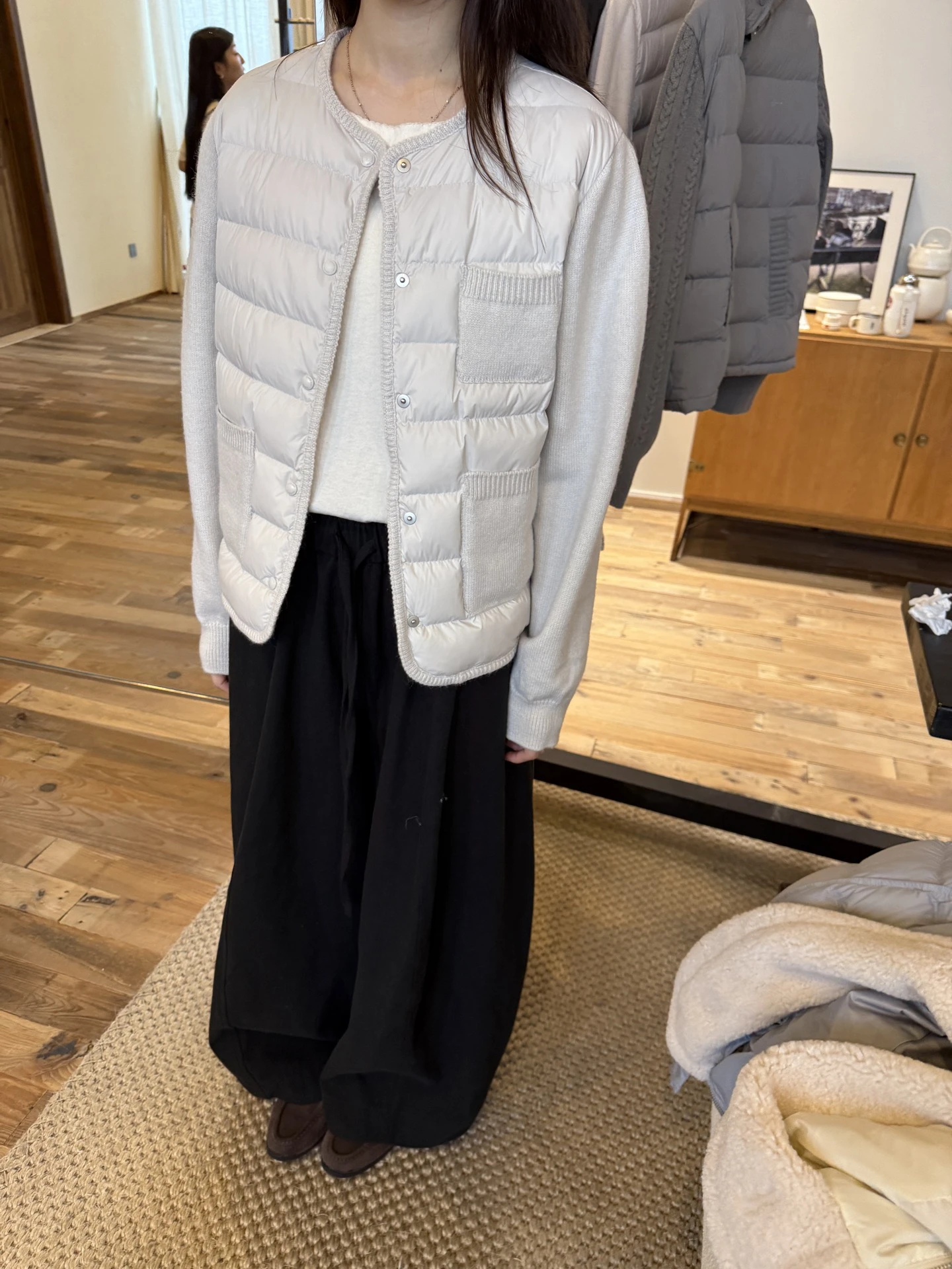 

Lightweight Warm Du down Jaet Autumn Winter Faion Versatile Sweet Sle Small Fraance Sle Q6093 round Ne Single B...