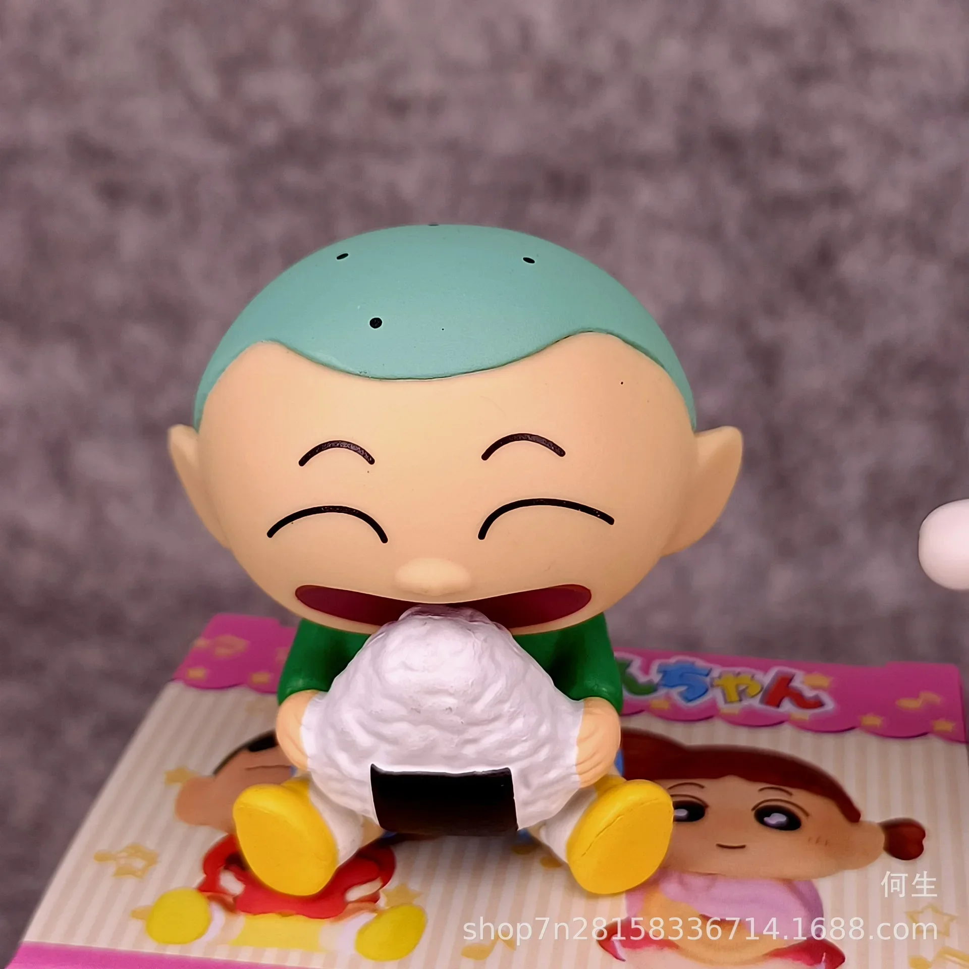 반다이 6 개/대 애니메이션 크레용 신짱 음식 공유 파티 카와이 그림 PVC 모델 장난감 인형 수집 자동차 장식품 선물