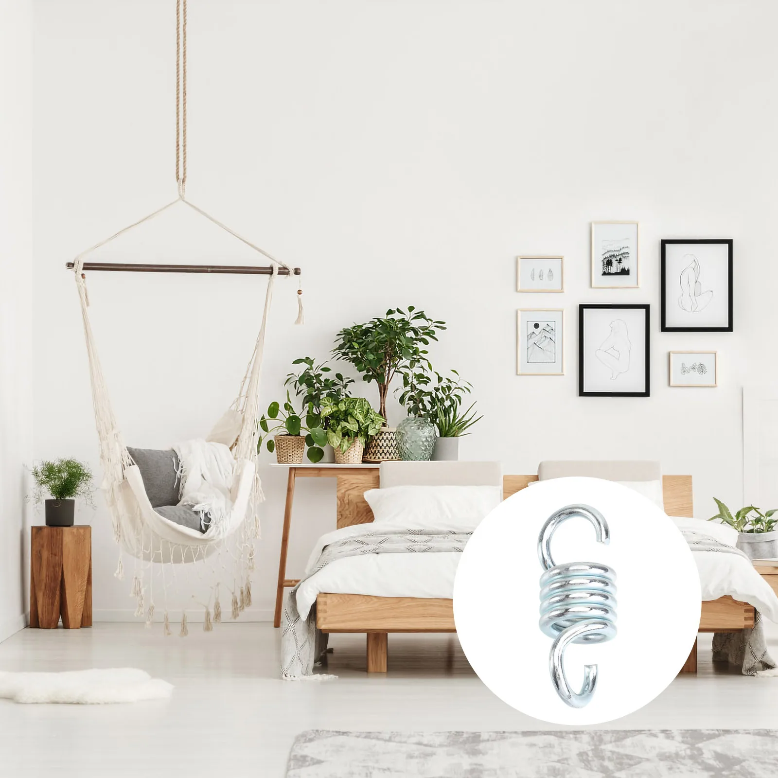 

4pcs Hammock Chair Hanging Spring 6.7Mm Heavy Duty Galvanized Steel Porch Swing Spring For Outdoor Furniture Plants Punching