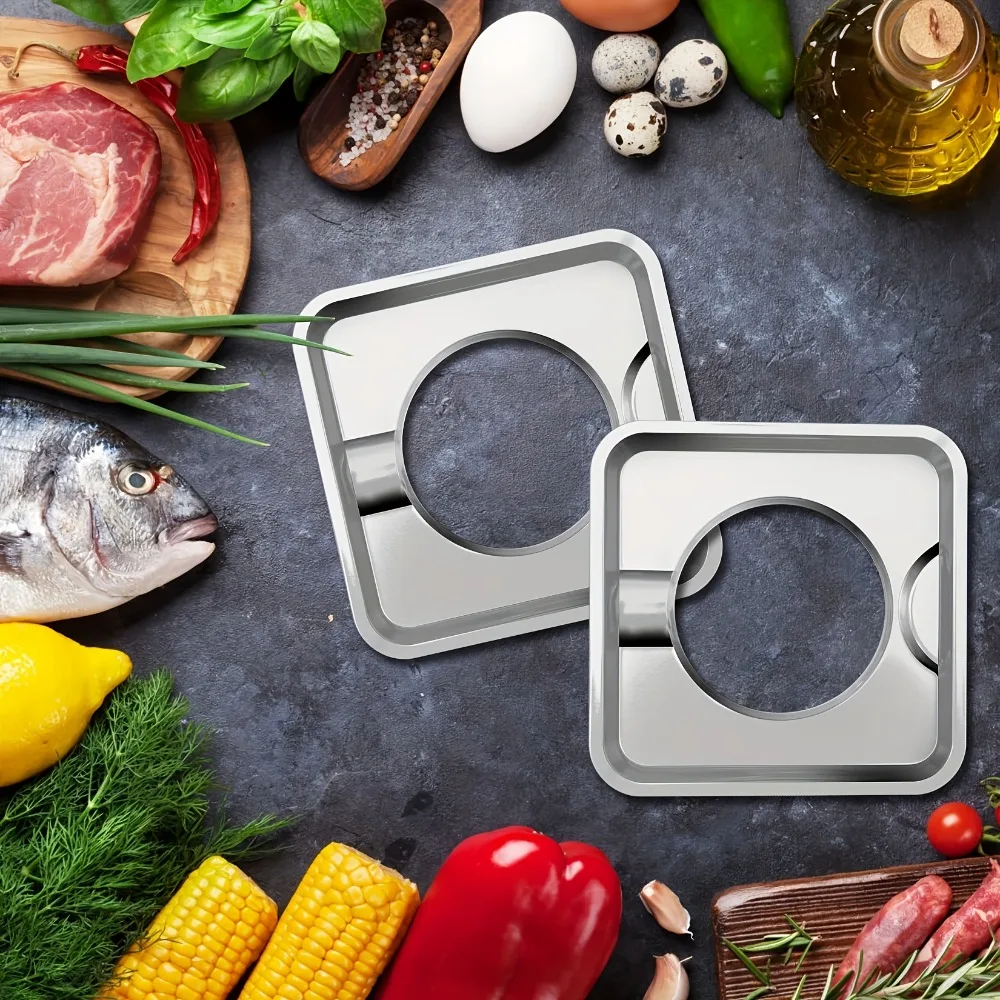 Stainless Steel Square Gas Stove Drip Oil Pan Heat-resistant Stain-resistant Stove Top Cover Rust-proof Scratch Resistant