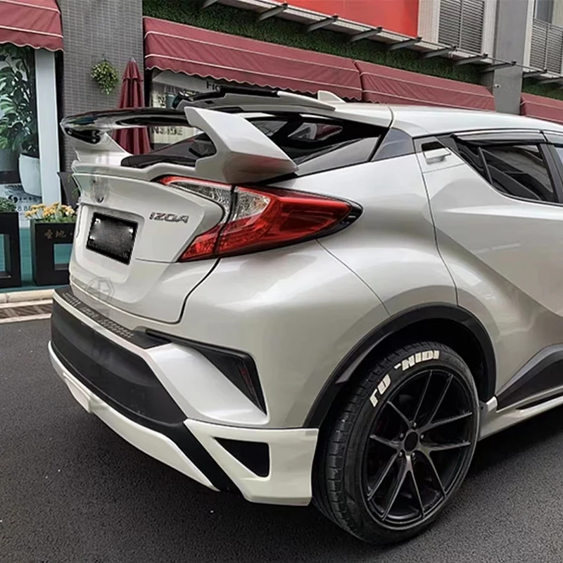 For Toyota Chr C-HR rear roof luggage compartment lid spoiler fender carbon black sports modification kit 2015 16 17 18 19 20 22