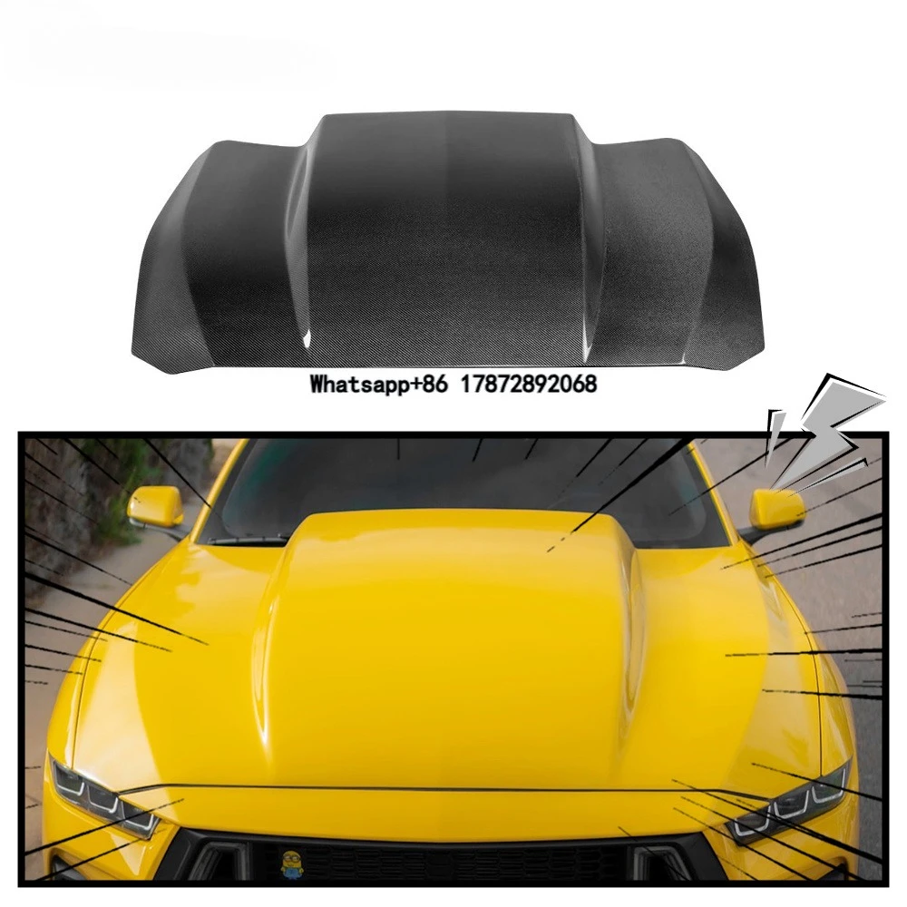 CJ Style New Mustang Carbon Fiber Cowl Hood for Mustang Gen7 S650