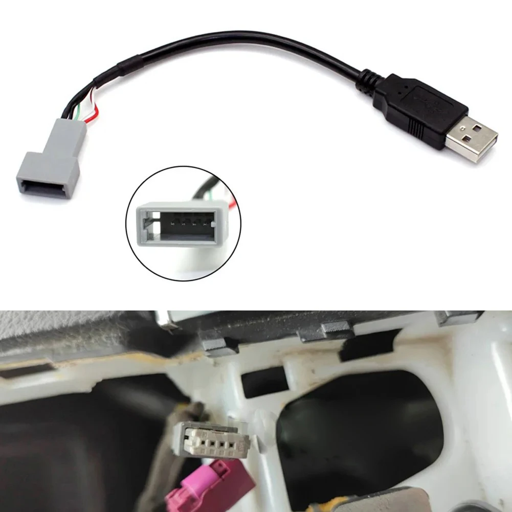 20CM Car USB Connector Female To Male Usb Connector Easy Installation Reliable Connection ABS Material For 307