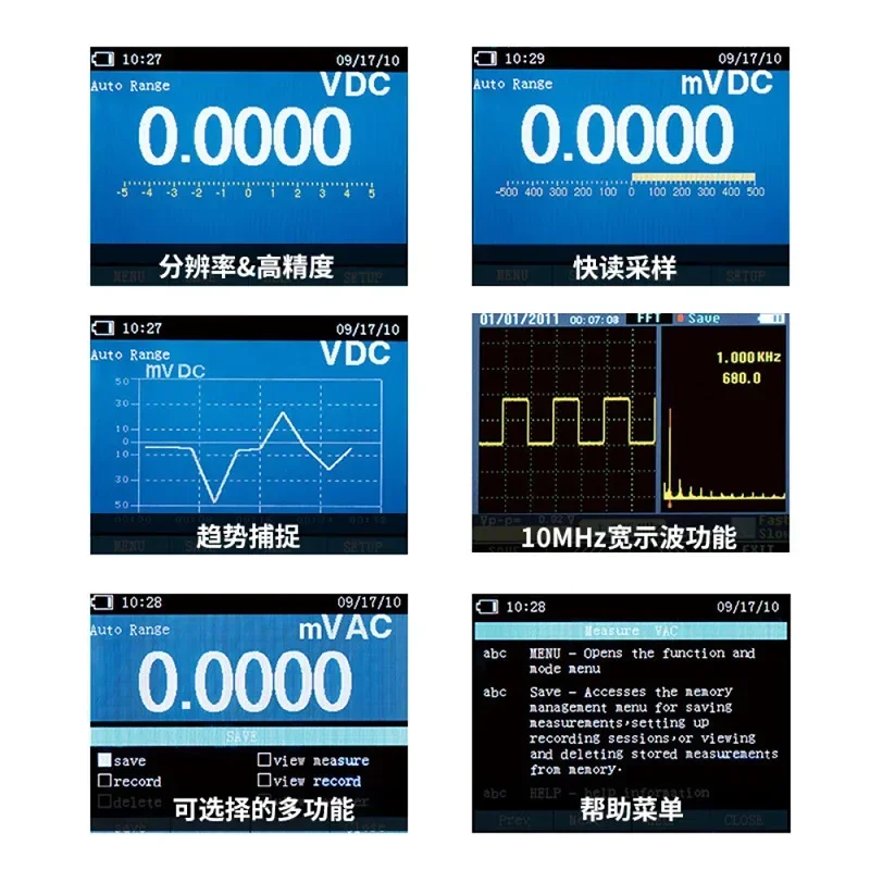 Data Hold CEM High-precision Intelligent Digital Multimeter DT-9989 Bluetooth Wireless Color Screen Oscilloscope Universal
