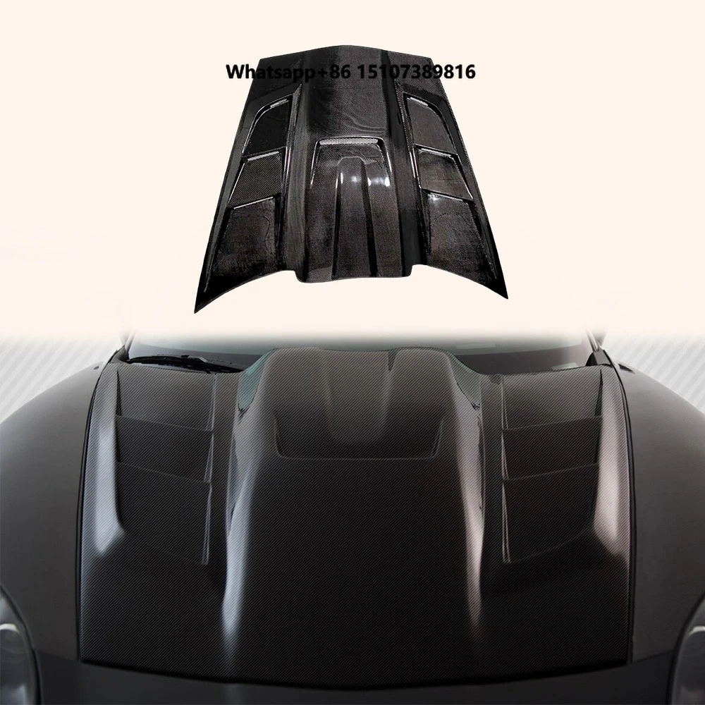 For C6 06-13 Carbon Fiber KZC Style Front Vented Cooling Hood Bonnet