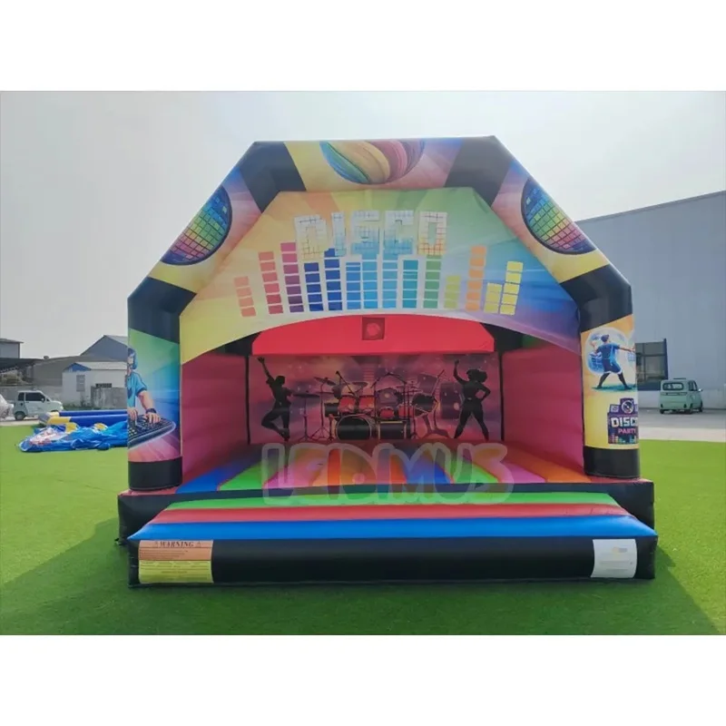 Commercial Disco Inflatable Bounce House Music Theme Inflatable Bouncy Castle Disco Bouncer for Kids Adult Party Event Rental
