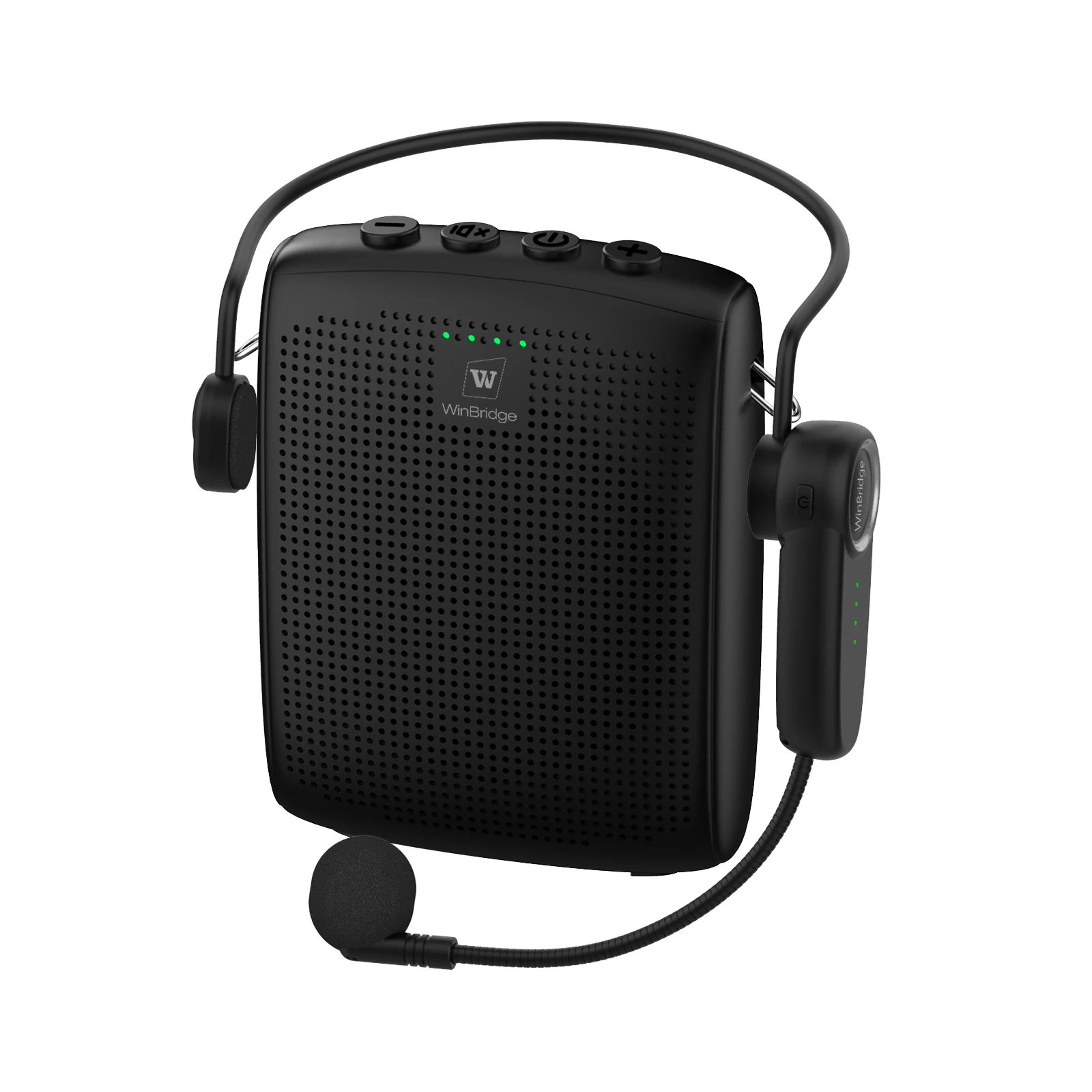 Winbridge WB002 15W Mini Amplifier for Wireless Teacher Voice Amplifier Black 5000 Sound Coverage 2600mAh Battery