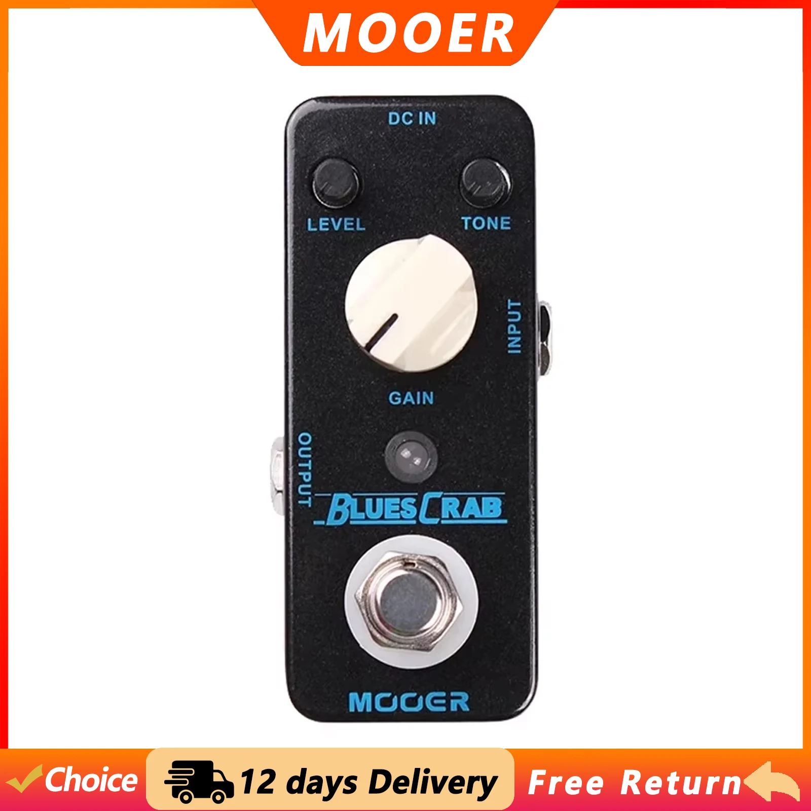 mooer-blues-crab-pedale-per-effetti-blues-e-overdrive-per-chitarra-scocca-in-metallo-pedale-con-bypass-reale-componenti-e-accessori-per-chitarra-elettrica