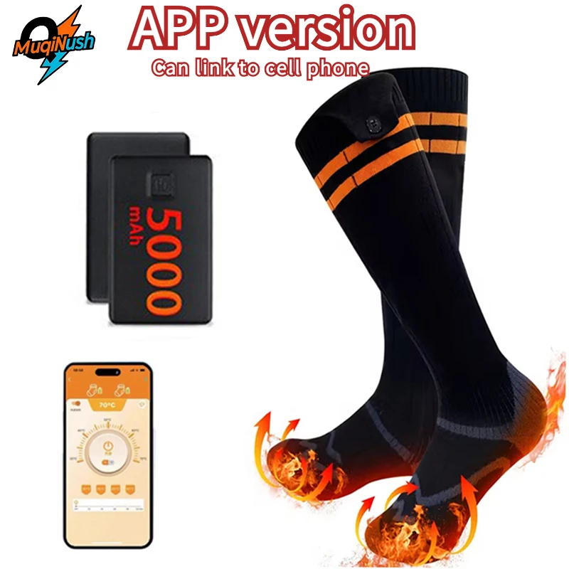 

MuqiNush Winter Thermal Electric Heating Socks- 5000mAH Battery-Powered,Ideal for Outdoor Cycling&Skiing,Warmth for Cold Weather