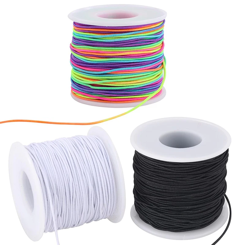 Stretchy String for Bracelets 3 Colors 1 MM Sturdy Elastic String Cord for Jewelry Making, Necklaces, Beading and Crafts
