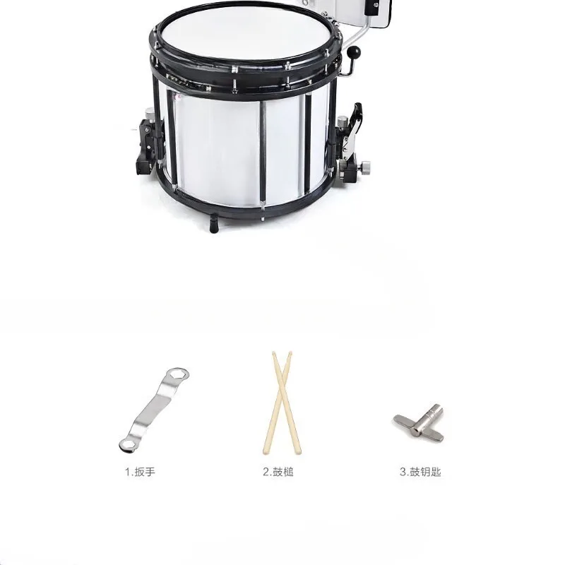 Professional Snare Drum with Back Rack Marching Drum Instrument