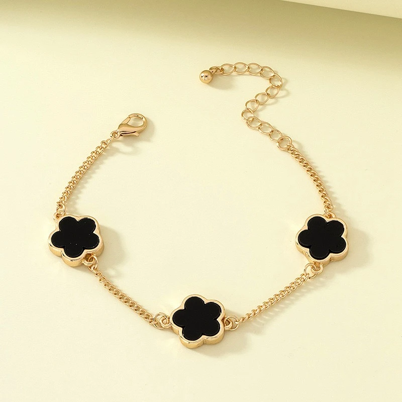 Five Leaf Flower Bracelet For Women New Trendy High-Quality Clover Jewelry Adjustable Chain Daily Wear Party Gifts