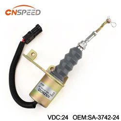 12V/24V Shutdown Fuel Shut off Solenoid Valve Kits For RSV Governor 3974947 SA-3742-24 1751ES SA-3742-12 For Left-hand Mounting