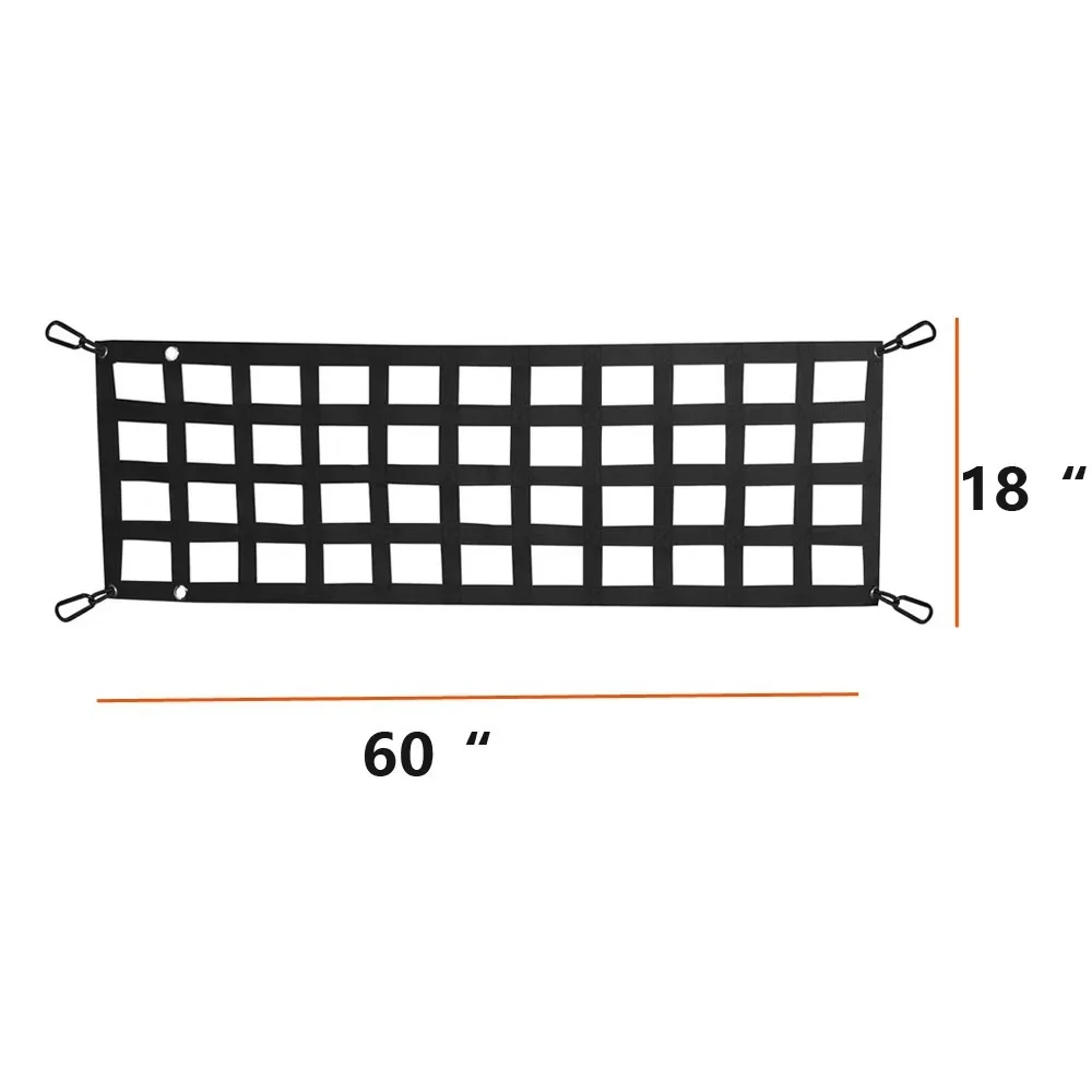 Car Trunk Organizer Net UV Protection Pickup Truck Bed Cargo Mesh Tailgate Net Cargo Storage Netting Divider Car Accessories