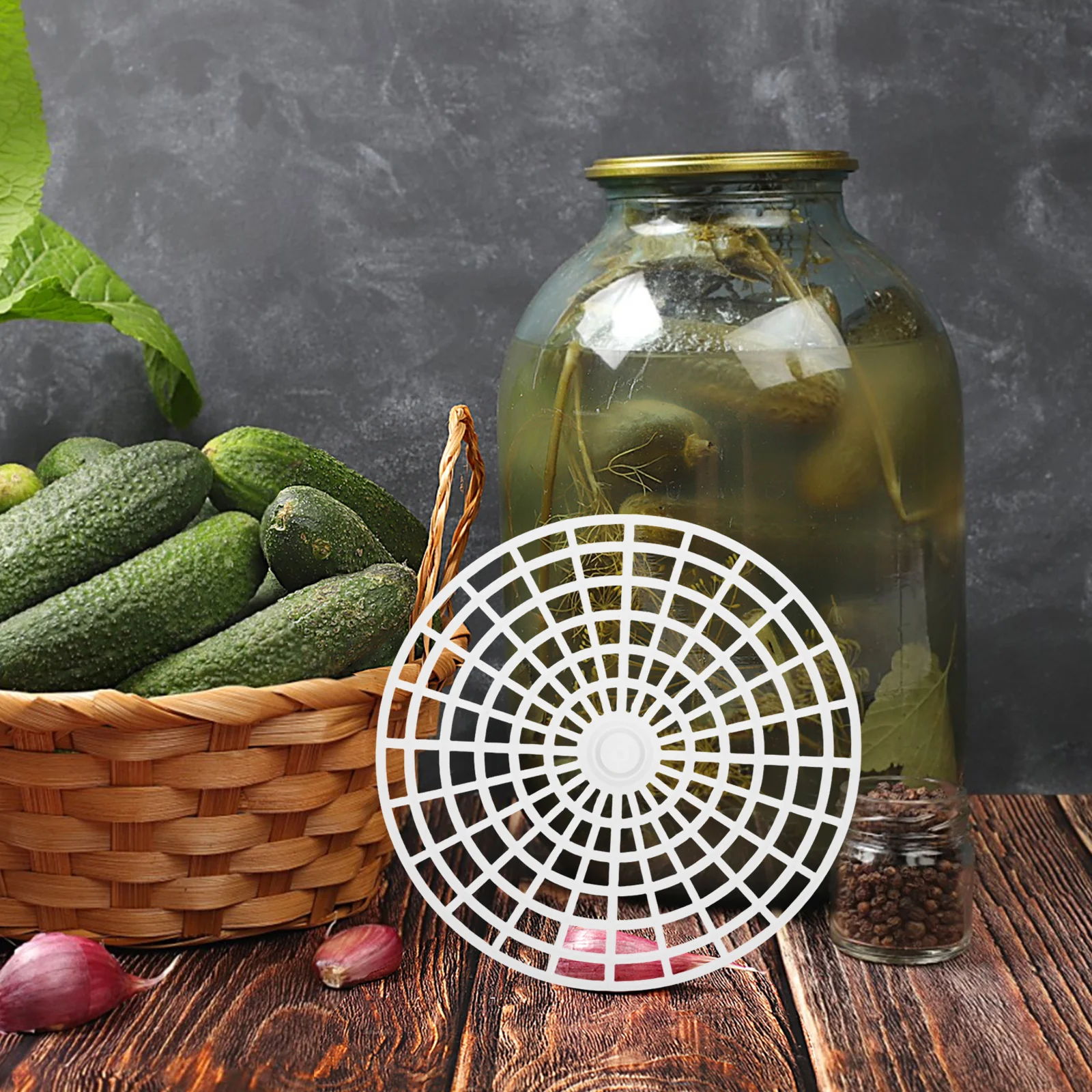 

5Pcs Pickle Jar Press Plates Vegetable Fermenting Weights Plastic Mesh Presser Kitchen Fermentation Helper for Pickling