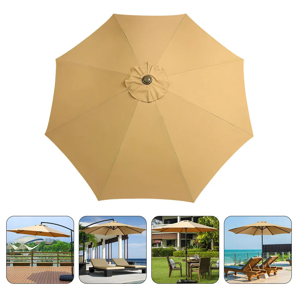 

Replacement Canopy for Patio Umbrella 8-Rib Waterproof Uv-Resistant Polyester Fabric Yard Shade Cover