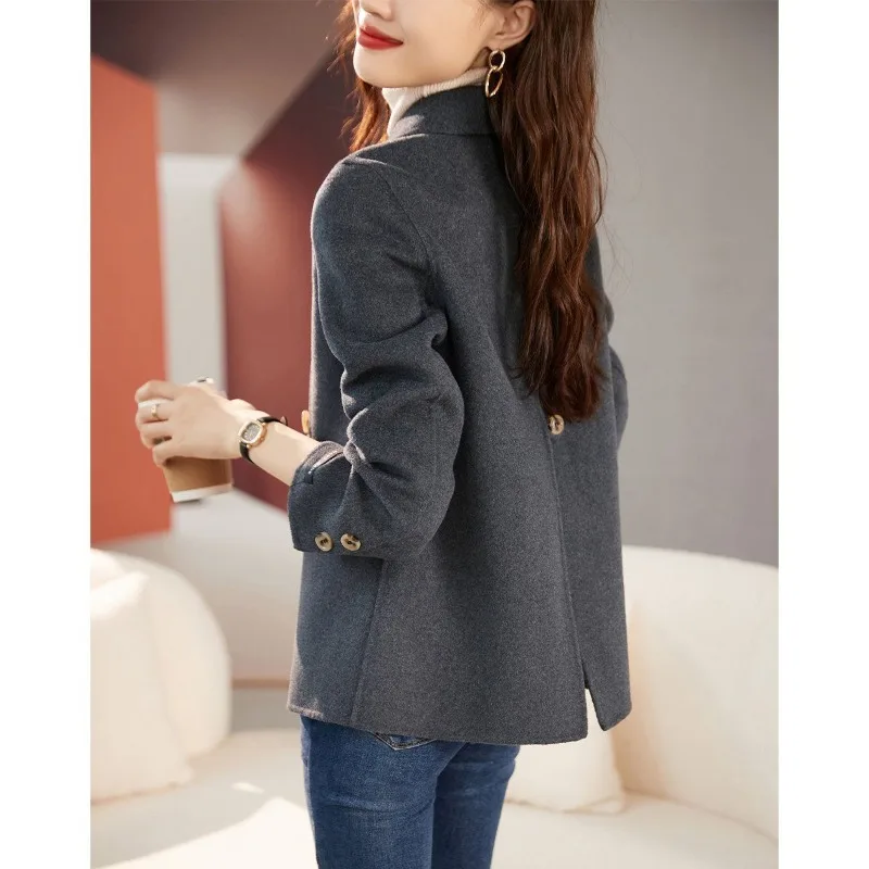 Women's British Style Woolen Blazer, Korean Version, Slimming, Versatile Temperament, Suit Collar, Autumn Clothing, New Fashion