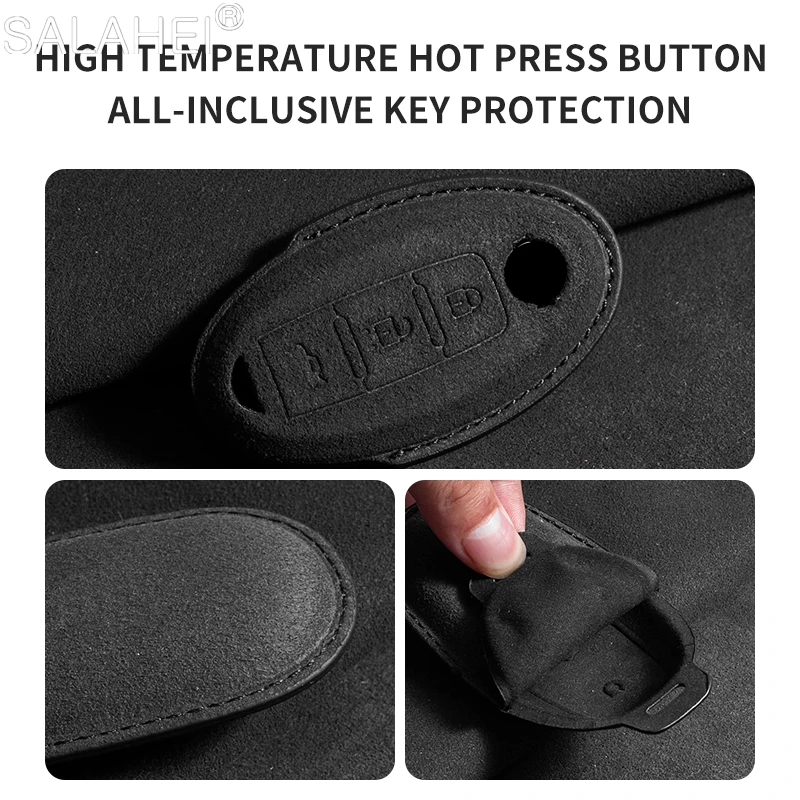 Suede Car Key Case Cover Shell Holder Protector For Nissan Qashqai X-Trail Versa Maxima Altima Rogue Murano Juke Tiida Accessory