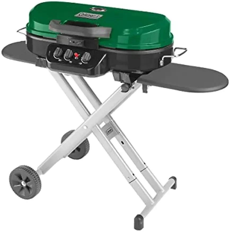 Coleman RoadTrip 285 Portable Stand-Up Propane Grill, Gas Grill with 3 Adjustable Burners and Instastart Push-Button Ignition;