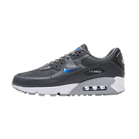 Nike Air Max 90 Synthetic Leather Wear-resistant Breathable Retro Air Cushion Running Shoes Women Men Blue-Grey-White FN8005-001
