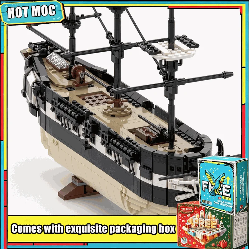 1620PCS Classic Historic Exploration Sailing Ship Model Puzzle Technology DIY Assembly Building Blocks Display Collection Gift