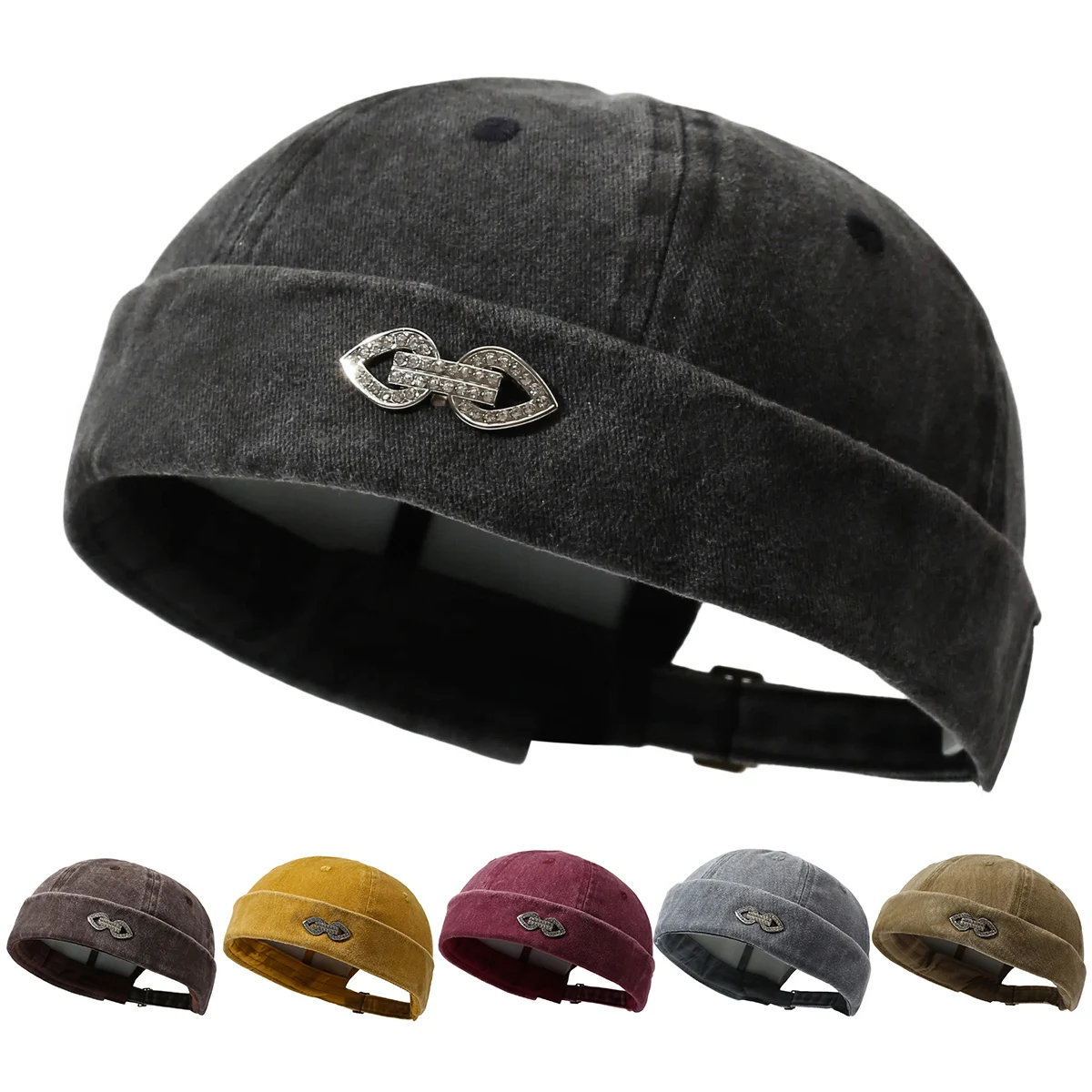 Gorra Plana Retro de Moda Primavera para Hombre y Mujer, Estilo Tang, sin Visera, para Danza Urbana y Hip-Hop, Gorra Guap Elegante