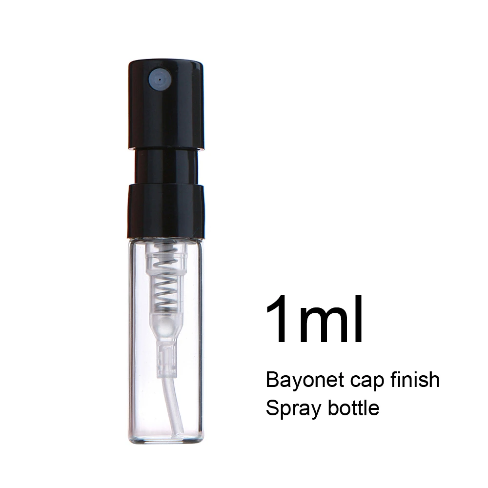 100 teile/los 1ml Mini Bajonett Glasflaschen Duft Probe Tester Flasche Parfüm Sprüh flaschen Druck Logo zahlen extra für die Reise