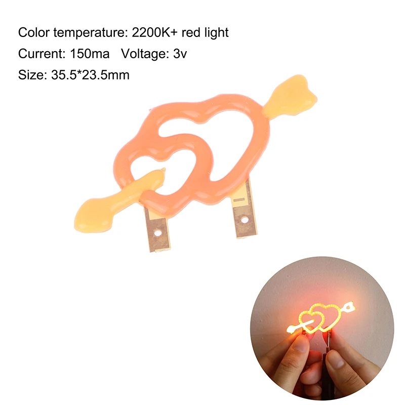 3V LED COB Edison filamento flessibile candela diodo luce festa lettera d'amore decorazione luce accessori lampadina fai da te