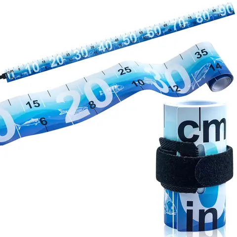1 st 90 cm/35 tum vattentät fiskmåttlinjal hopfällbar fiskemåttbandsklistermärke fisketillbehör redskapsverktyg 6 best sales fiskelinjal - №5