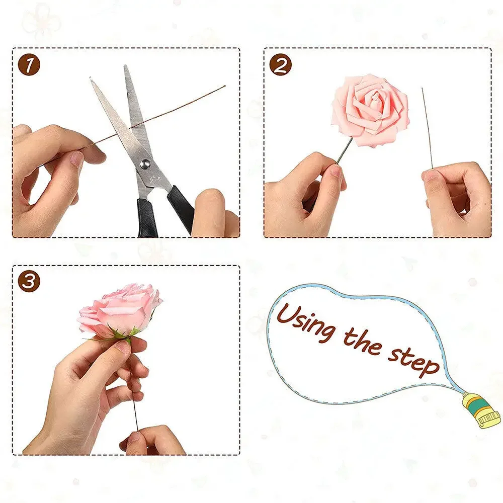 0.45mm Artificial Accessories Soft Floral Wire Stems Wreath Making Flower DIY Flower Craft Iron Wire Glue Wrapped Flower Pole