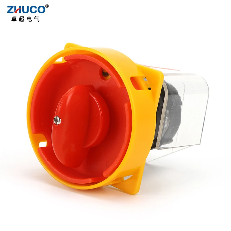 

ZHUCO SZW25-80D/2GS 25A OFF ON Two Poles 8 Screws Power Cut-Off Padlock Master Control Rotary Knob Changeover Cam Switch