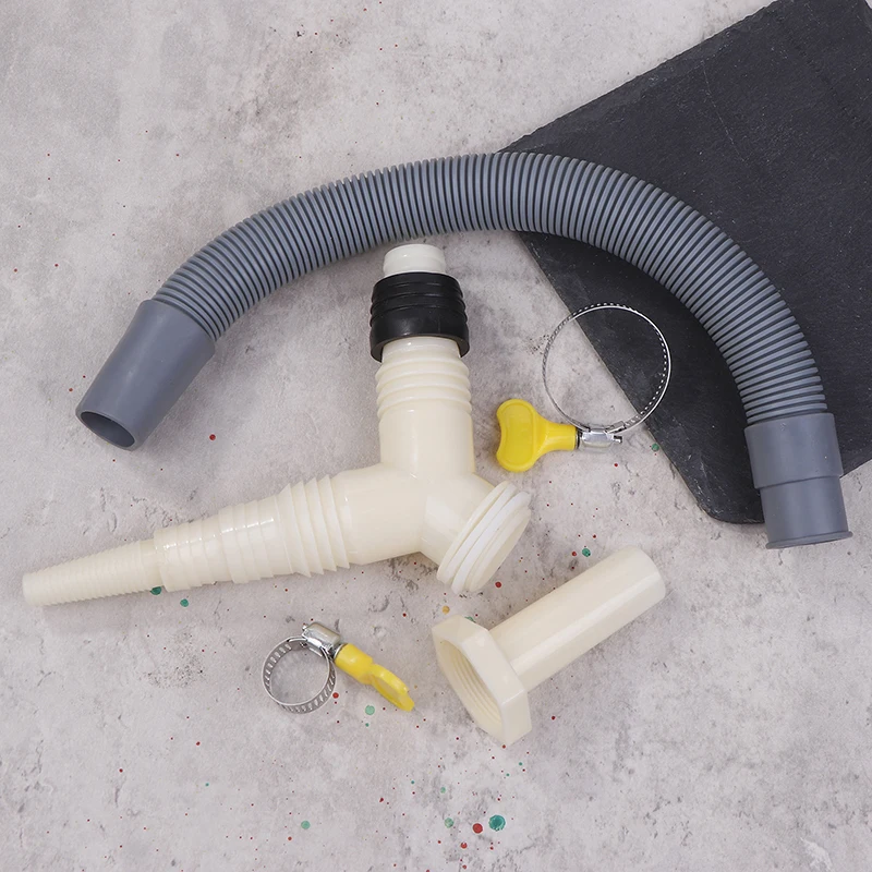 Convenient Washer-Dryer Drainage with Extended Hose and Adapter Tee