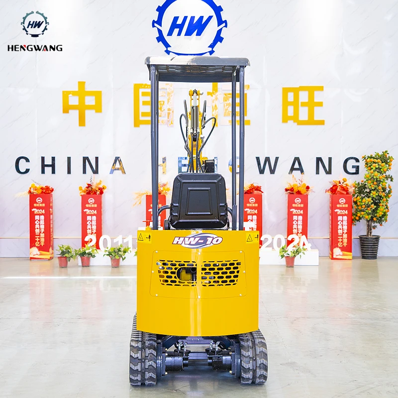 HW10 Excavator Diesel 1 Ton Mini Excavator Bagger 1T Digger Agricultural  Machinery Farm Tractor Gardening Tools Factory Custom